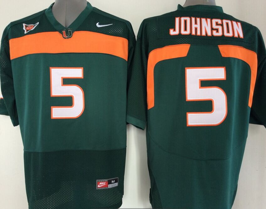 Men Miami Hurricanes #5 Johnson Green 2025 NCAA Jersey->ncaa teams->NCAA Jersey
